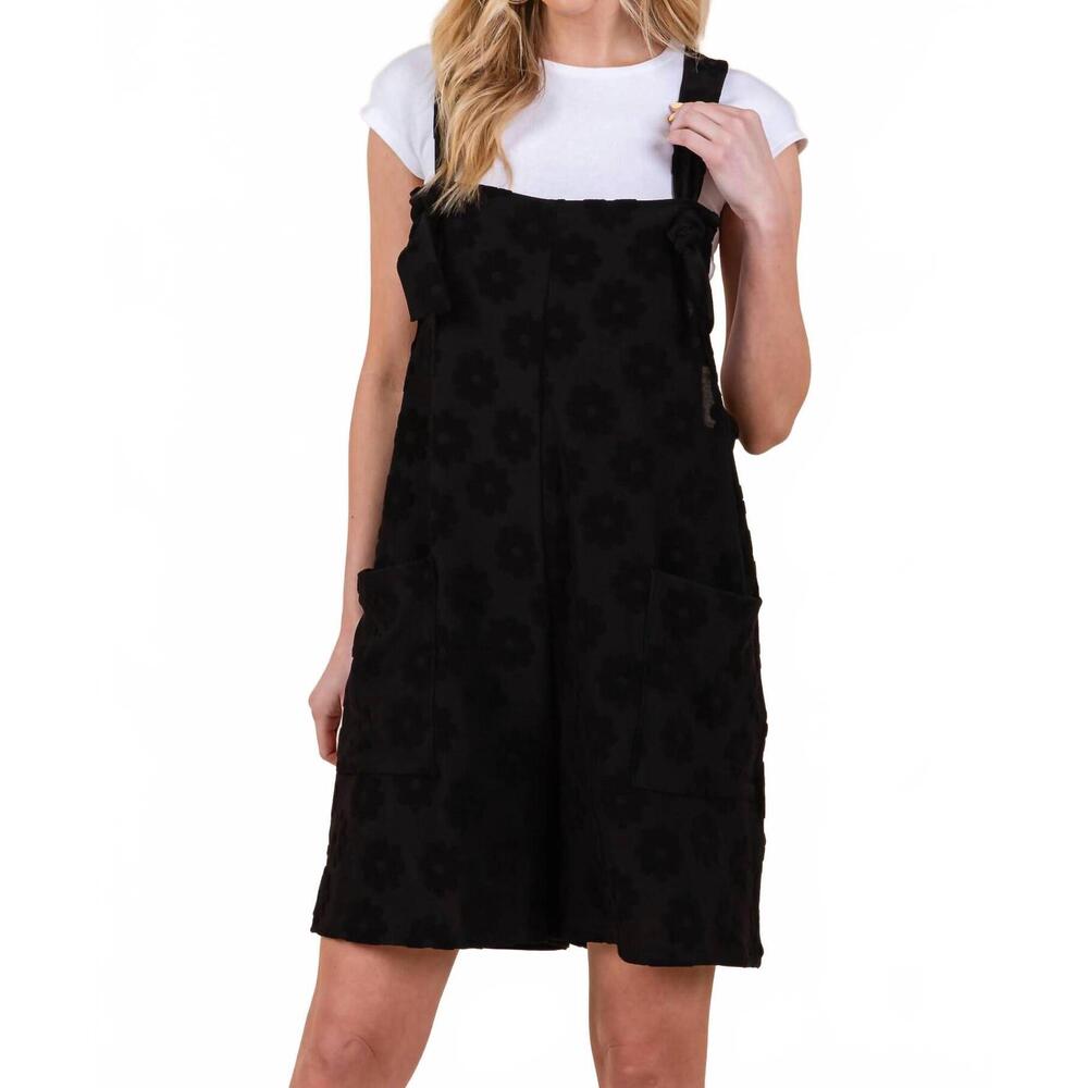 NEW BOMBOM feeling fab floral textured romper in black